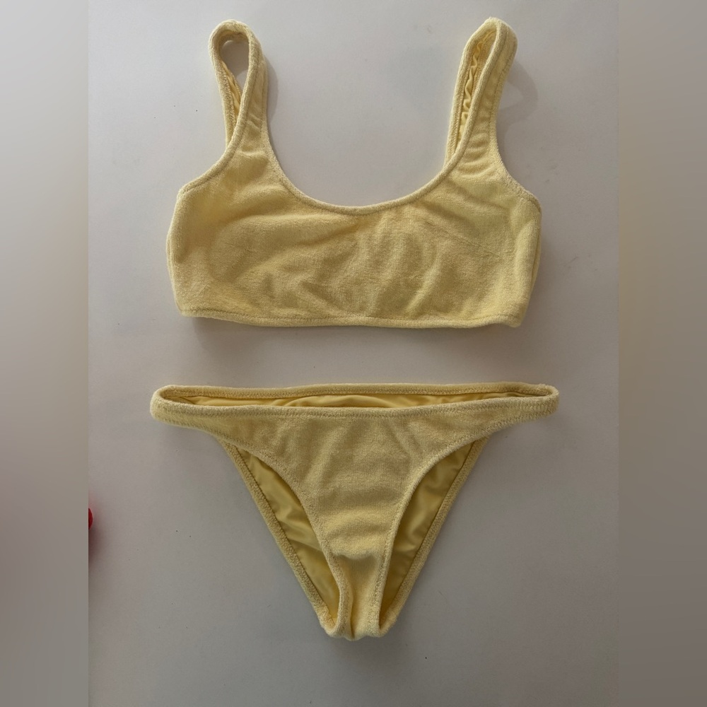 Kendall & Kylie yellow terry cloth bikini